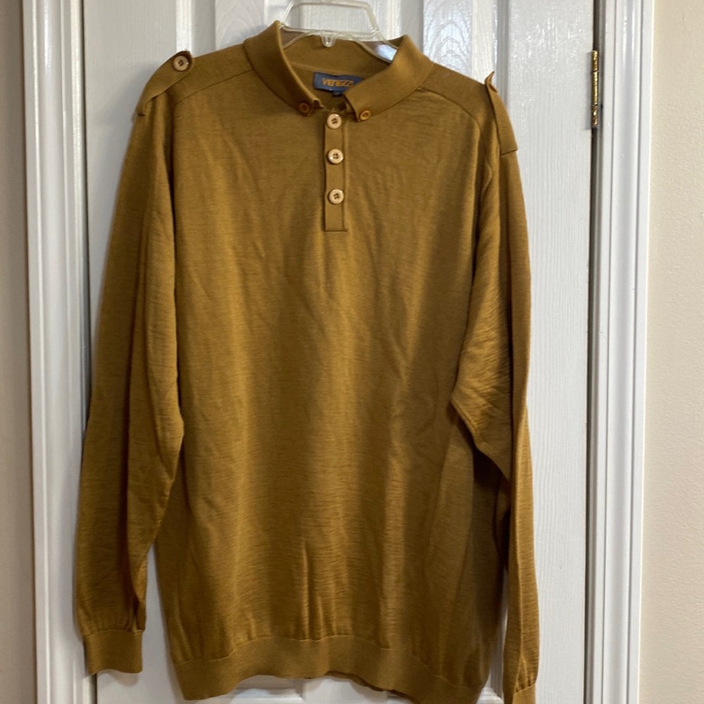Venezzi Goldish/Tan Long Sleeve Sweater Size XL
